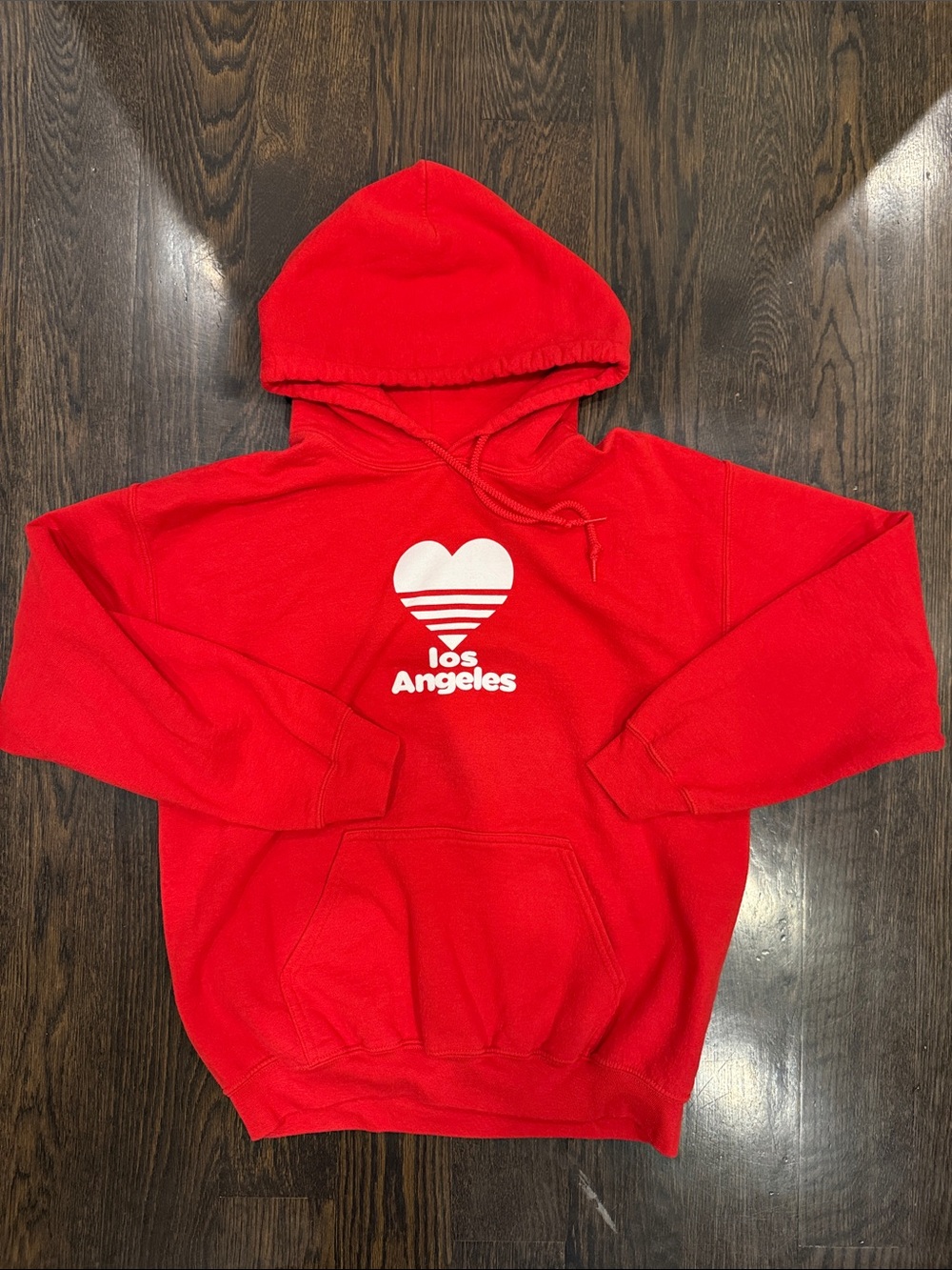 Los Angeles Heart Graphic Red Hoodie JET